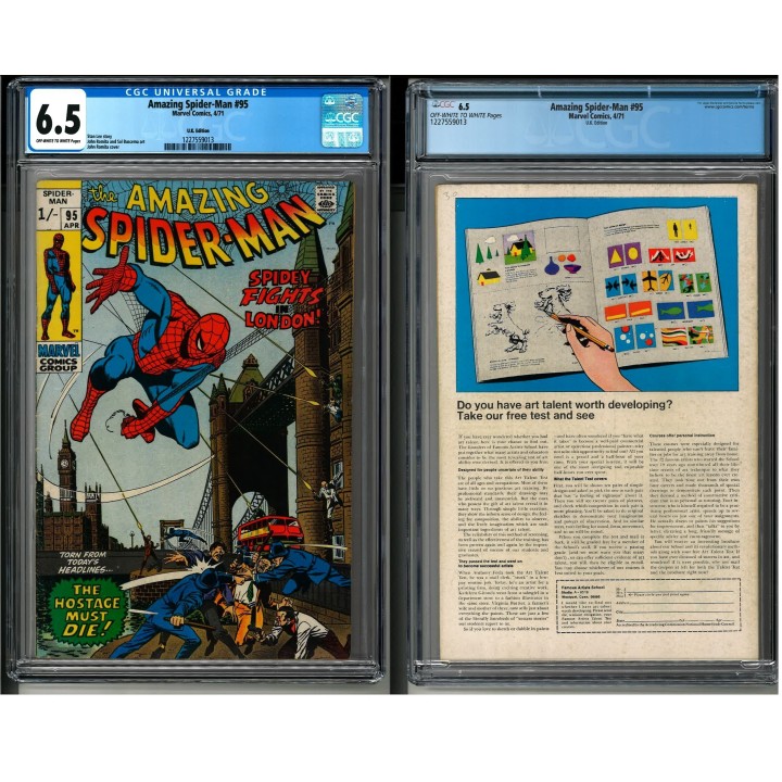 Amazing Spider-Man #95 (Marvel Comics) UK Edition 1971 CGC 6.5 in Fine+