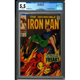 Iron Man #3 (Marvel Comics) 1968 CGC 5.5 in Fine- condition