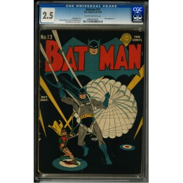 Batman #13 (DC Comics) 1942 CGC 2.5 in Good+ condition
