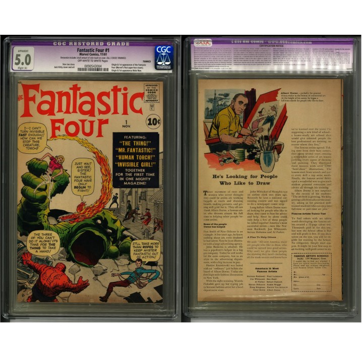 Fantastic Four #1 (Marvel Comics) 1961 CGC 5.0 in VG-F condition