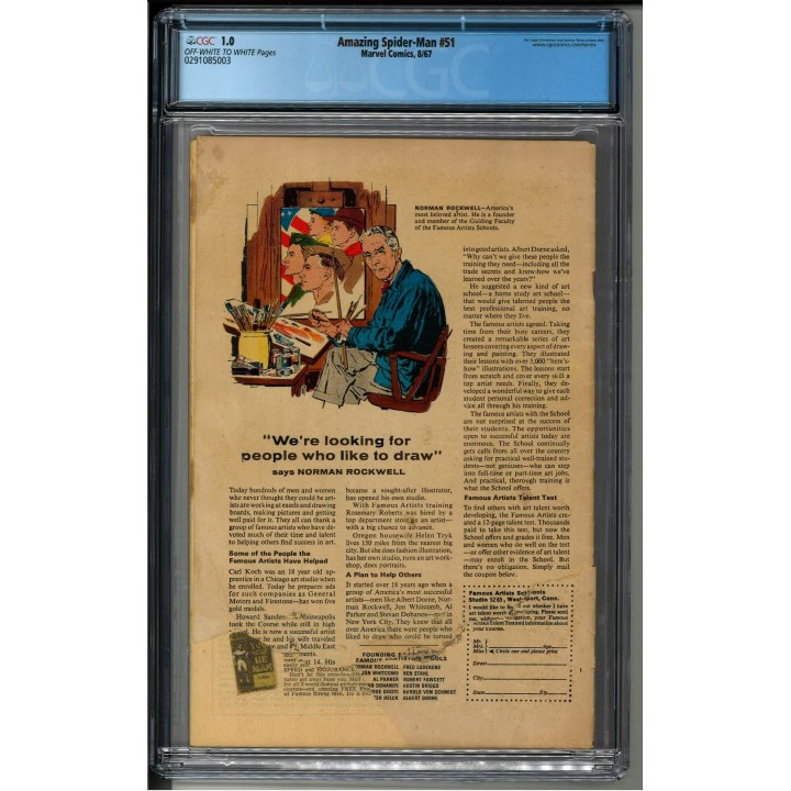 Amazing Spider-Man #51 (Marvel Comics) 1967 CGC 1.0 in Fair condition