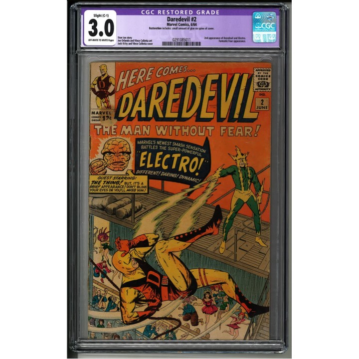Daredevil #2 (Marvel Comics) 1964 CGC 3.0 in G-VG condition