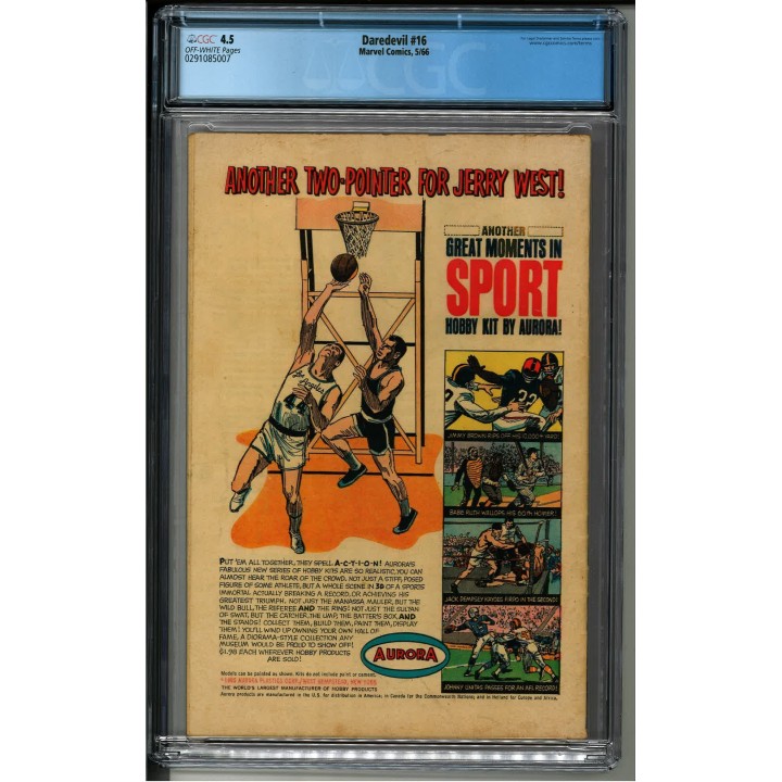 Daredevil #16 (Marvel Comics) 1966 CGC 4.5 in VG+ condition