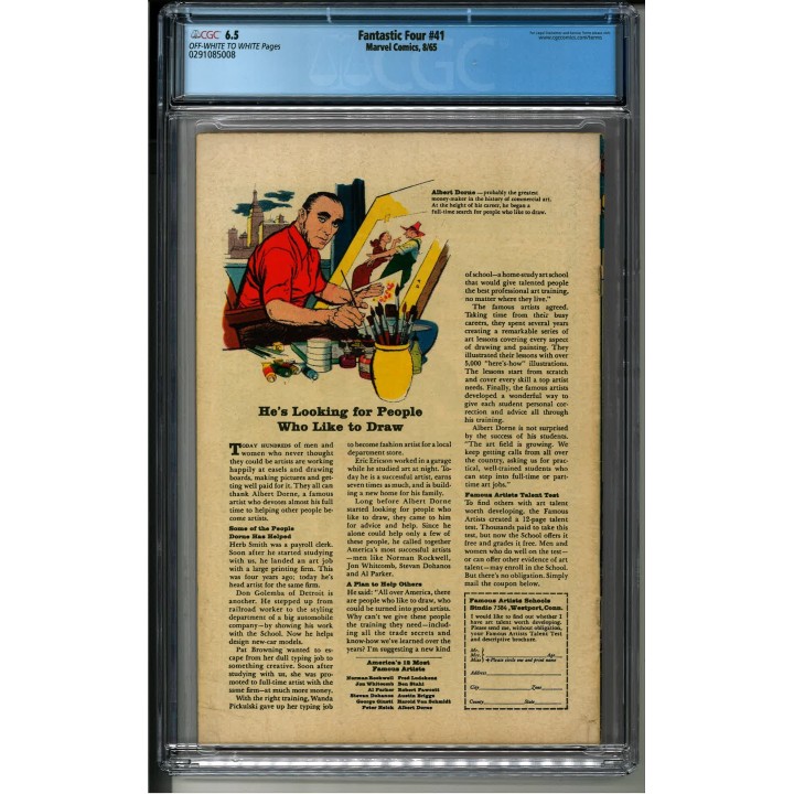 Fantastic Four #41 (Marvel Comics) 1965 CGC 6.5 in Fine+ condition