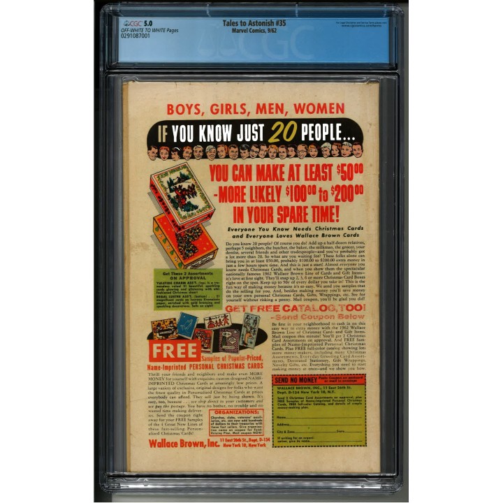 Tales To Astonish #35 (Marvel Comics) 1962 CGC 5.0 in VG-F condition