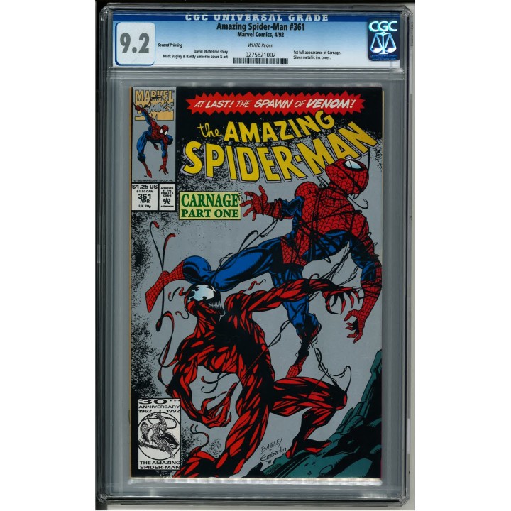 Amazing Spider-Man #361 (Marvel) Direct Edition 2nd Print 1992 CGC 9.2 in NM-