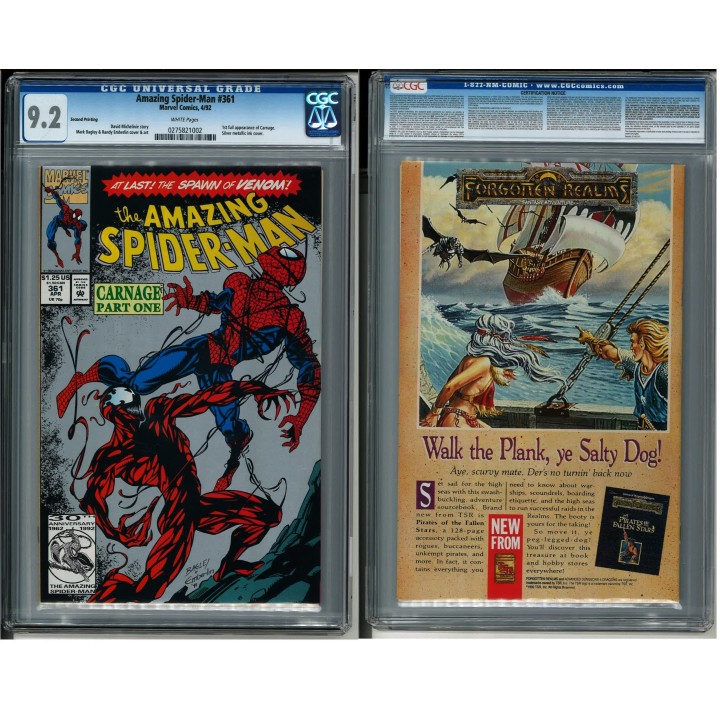 Amazing Spider-Man #361 (Marvel) Direct Edition 2nd Print 1992 CGC 9.2 in NM-
