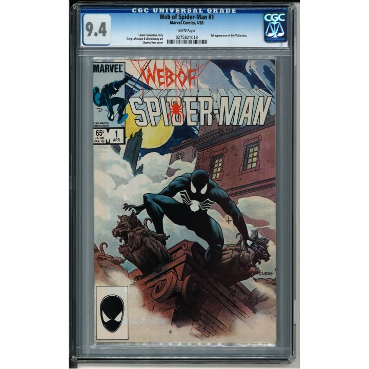 Web of Spider-Man #1 (Marvel Comics) 1985 CGC 9.4 in NM condition