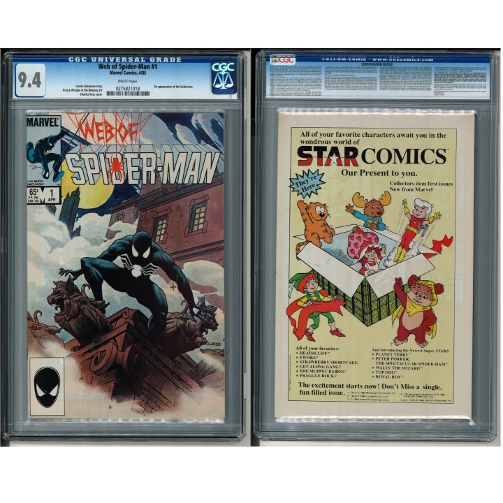 Web of Spider-Man #1 (Marvel Comics) 1985 CGC 9.4 in NM condition