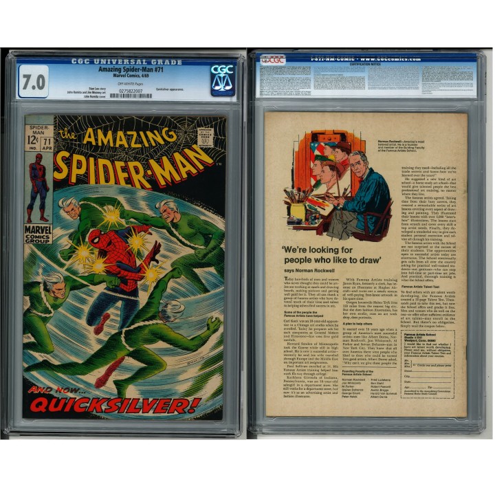 Amazing Spider-Man #71 (Marvel Comics) 1969 CGC 7.0 in F-VF condition