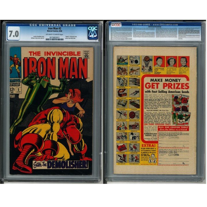 Iron Man #2 (Marvel Comics) 1968 CGC 7.0 in F-VF condition