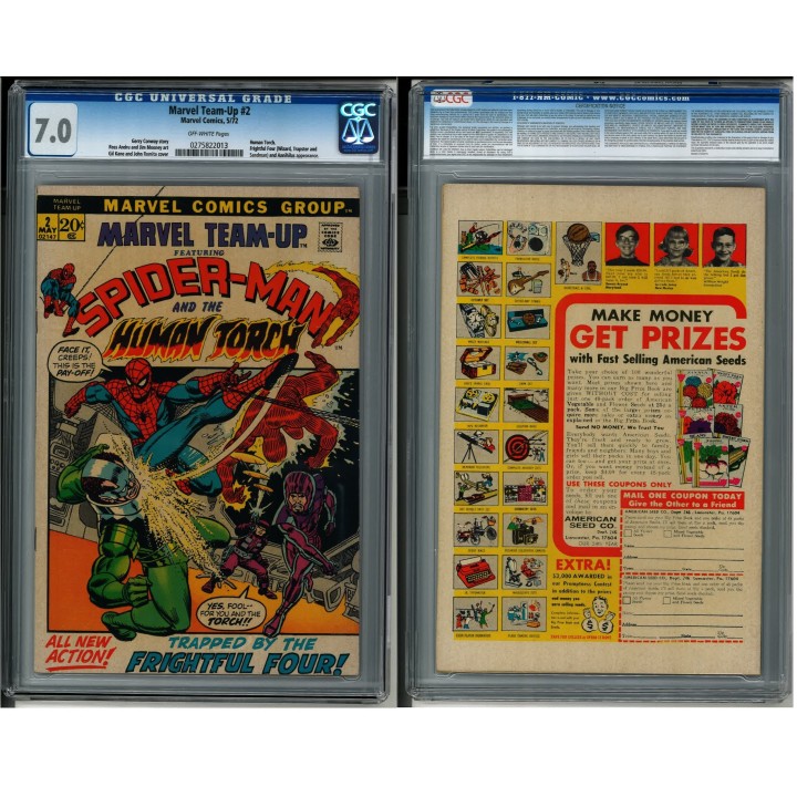 Marvel Team-Up #2 (Marvel Comics) 1972 CGC 7.0 in F-VF condition