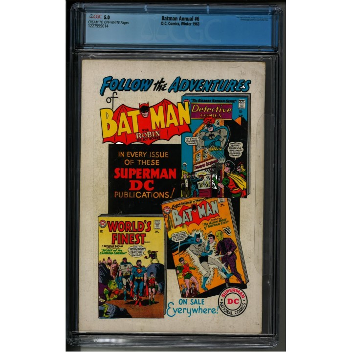 Batman Annual #6 (DC Comics) 1963 CGC 5.0 in VG-F condition