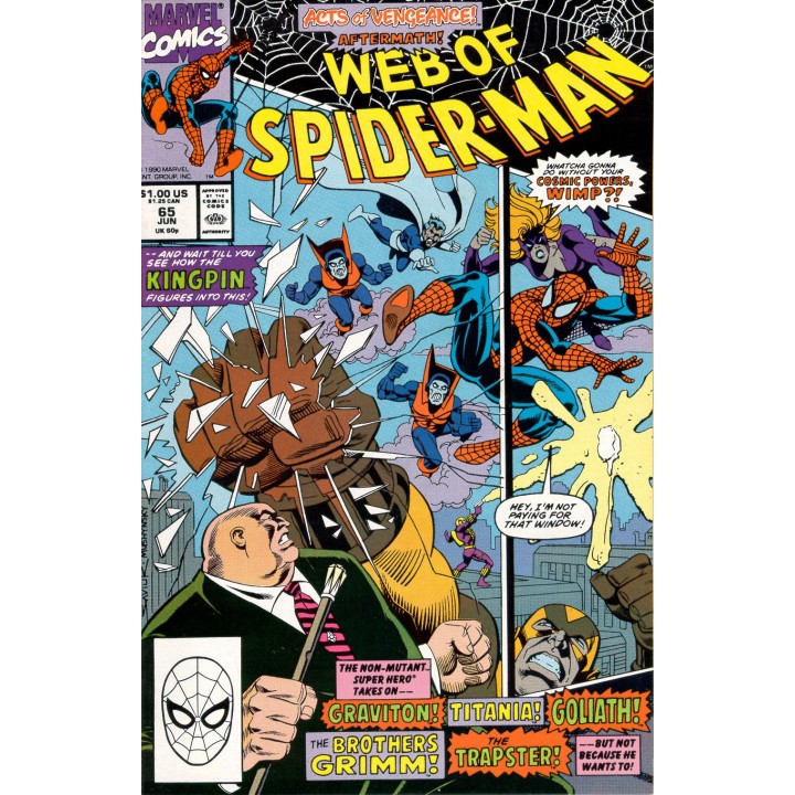 Web of Spider-Man #65 (Marvel Comics) 1990 in NM condition