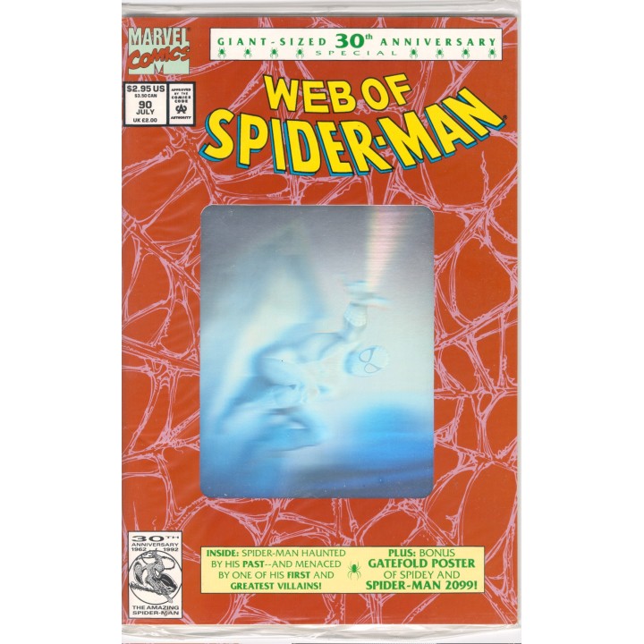 Web of Spider-Man #90 (Marvel Comics) Polybagged Edition 1992 in NM condition